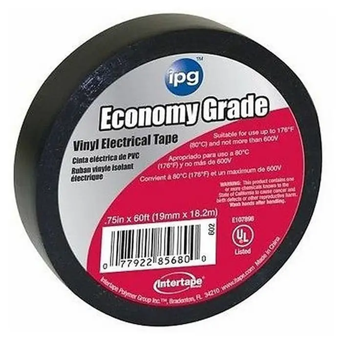 L Black  Vinyl  Electrical Tape Intertape Polymer Group  .75 in W x 60 ft 