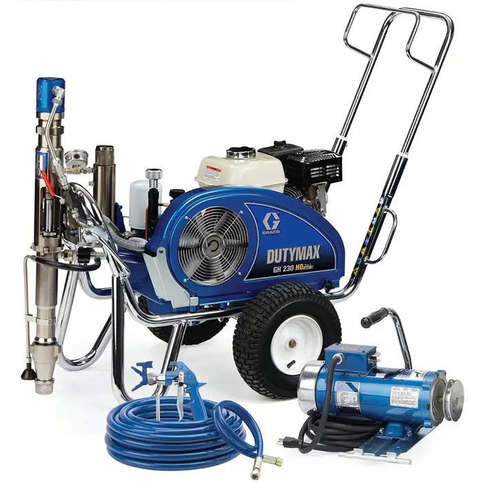 Graco 24W944 DutyMax GH 230 HD 3‐in‐1 Standard Series Convertible Gas Hydraulic Airless Sprayer with Electric Motor Kit