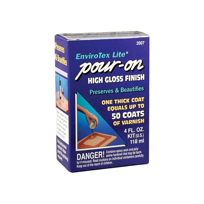 4‐Pack of 16 Oz Environmental Technology 2016 Clear Envirotex Lite Pour‐On High Gloss Finish