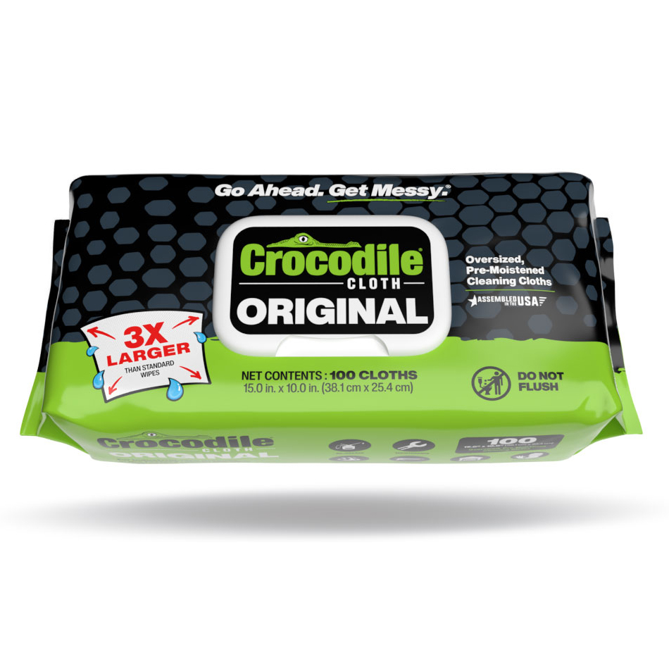 6‐Pack of 10" x 15" Crocodile Cloth 5900-100 White Orignal Large Wiping Cloth, 100-Count Per Pack