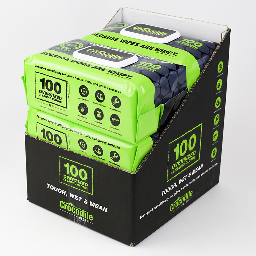 6‐Pack of 10" x 15" Crocodile Cloth 5900-100 White Orignal Large Wiping Cloth, 100-Count Per Pack - Image 3