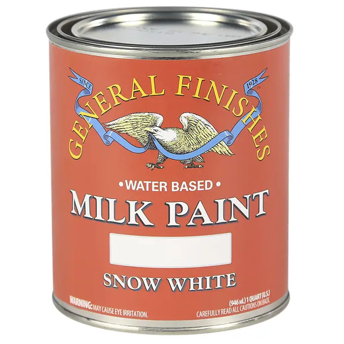 Qt General Finishes QSW Snow White Milk Paint Interior / Exterior Paint, Satin