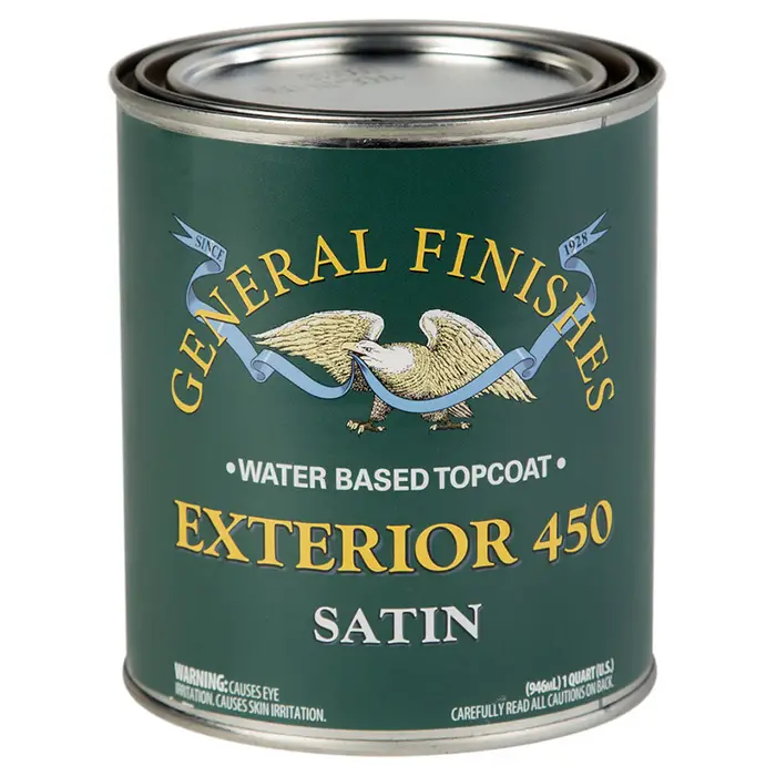 Qt General Finishes QXS Clear Exterior 450 Topcoat Water‐Based Topcoat, Satin