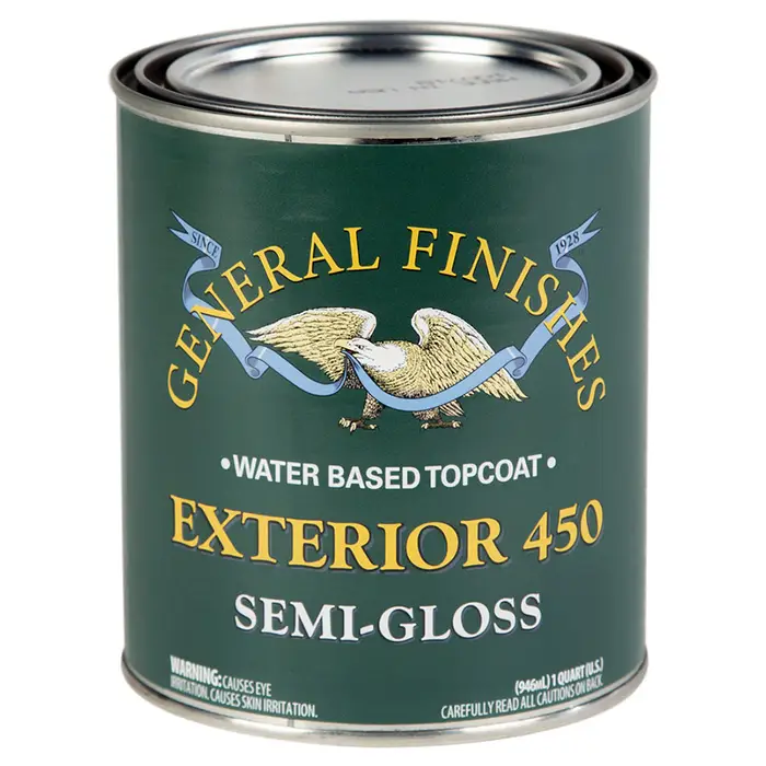 Qt General Finishes QXSG Clear Exterior 450 Topcoat Water‐Based Topcoat, Semi‐Gloss