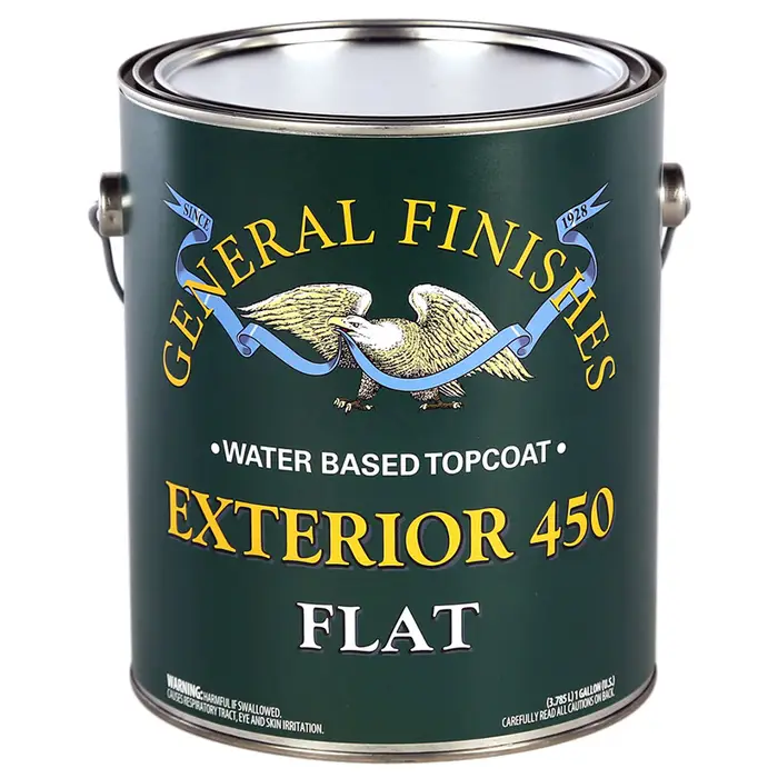 Gal General Finishes GXF Clear Exterior 450 Topcoat Water‐Based Topcoat, Flat