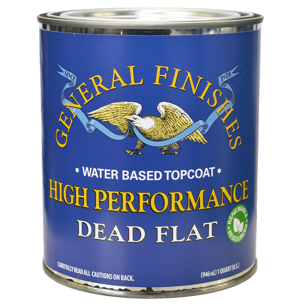 1 Qt General Finishes B745‐LQ Clear High Performance Water‐Based Topcoat, Dead Flat