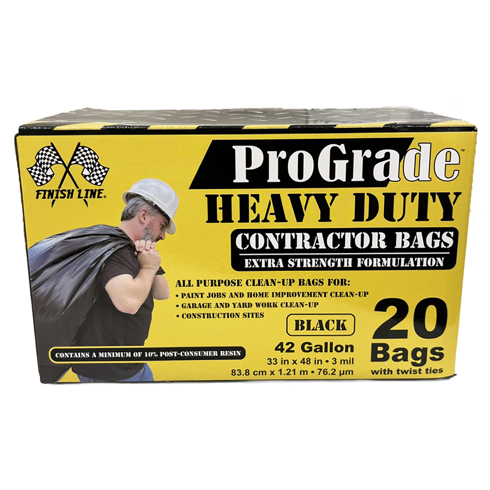 70‐Pack of 42‐Gal IPS 13‐11108 ProGrade Black Heavy Duty Contractor Bags, 20‐Count