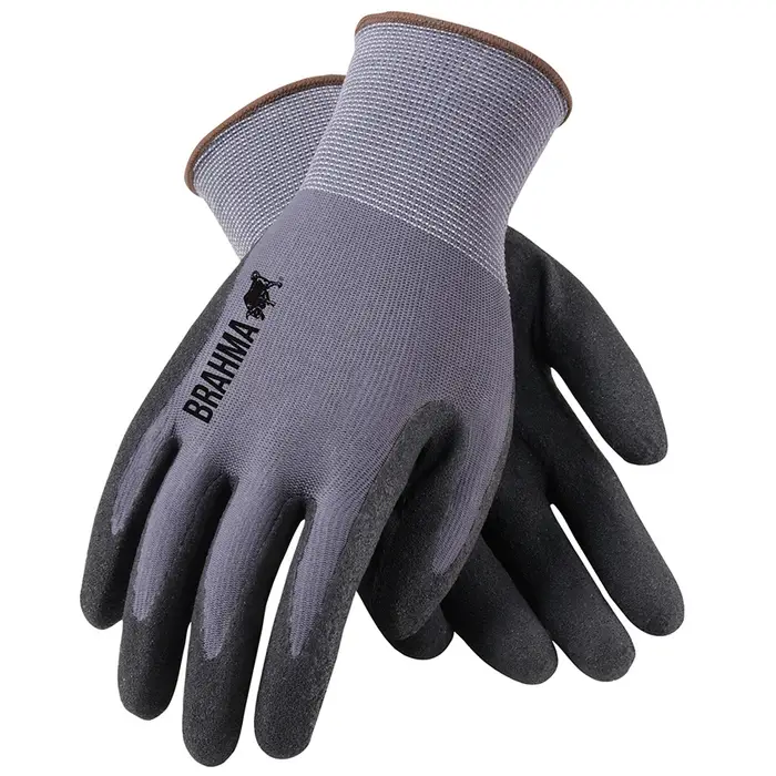 Medium Safety Works WA9182A Gray Brahma Seamless Micro-Foam Glove, Nitrile Coated