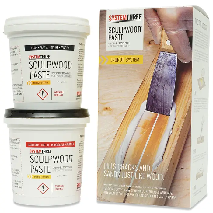 Qt System Three Resins 1610K16 SculpWood Epoxy Paste