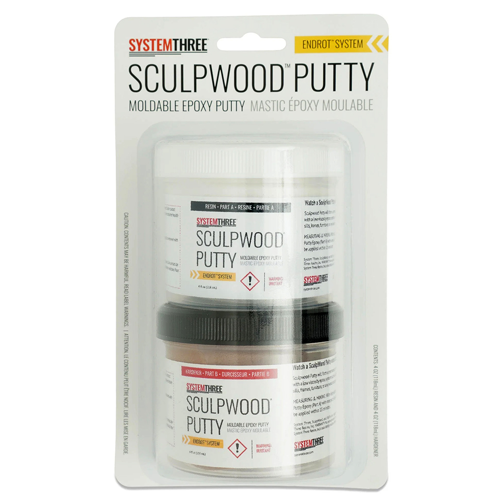 8 Oz System Three Resins 1600K10 SculpWood Epoxy Putty