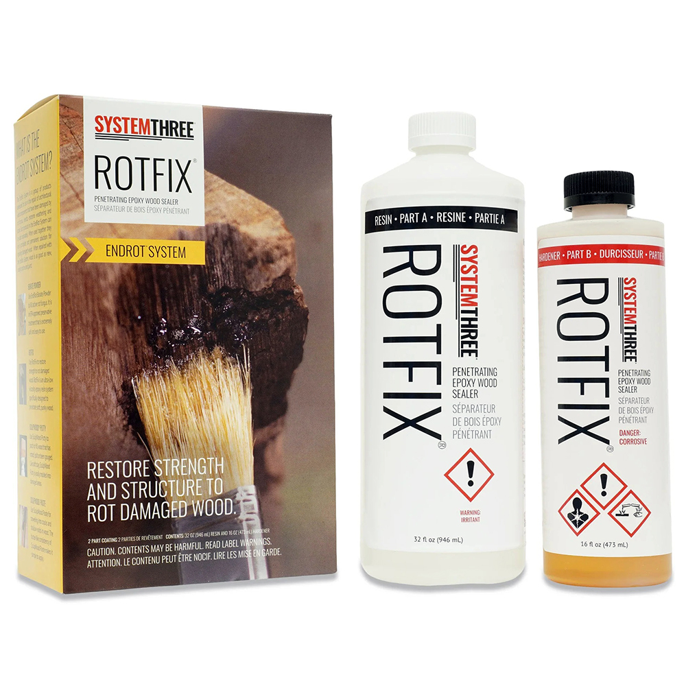 3‐Pack of 1.5 Qt System Three Resins 1500K42 RotFix Epoxy Wood Sealer Kit