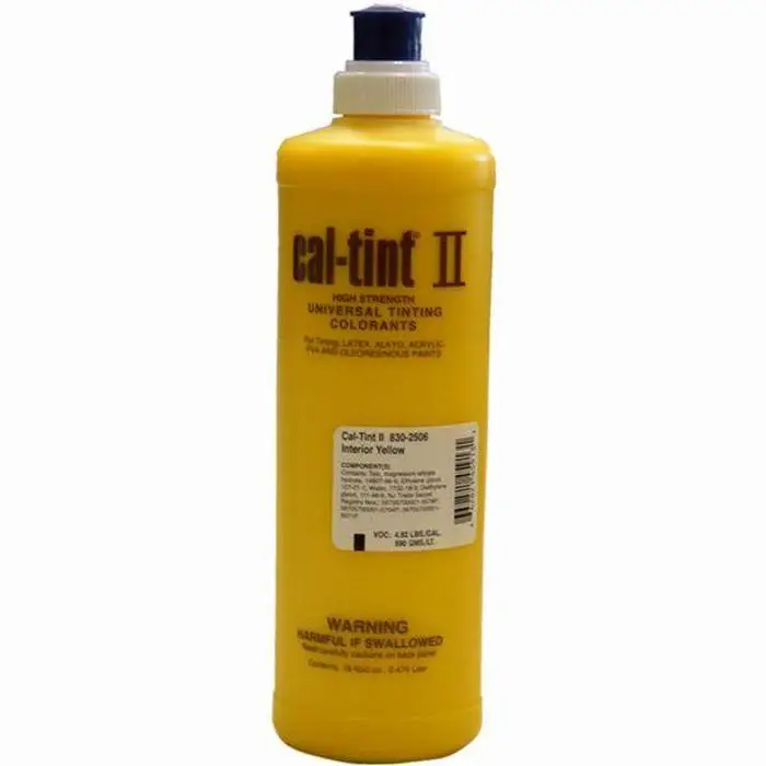 6‐Pack of 16 Oz Evonik Industries 830‐2506 Cal‐Tint II Interior Yellow Universal Colorant