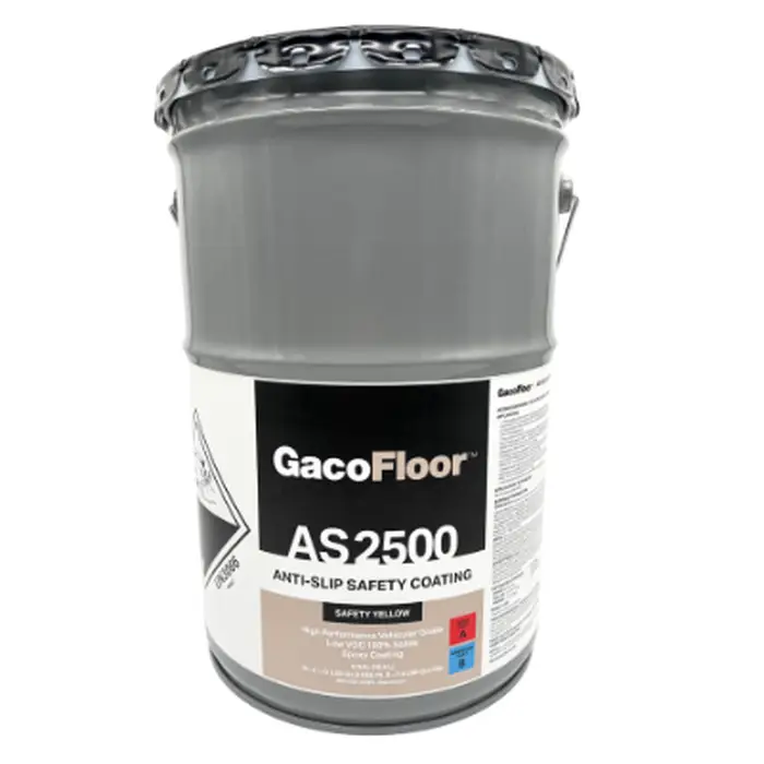 Pallet (36 ct) of 5 Gal Gaco GFAS250036‐5 Safety Yellow GacoFloor Extra Heavy Duty Anti‐Slip Coating Kit, Powered by Kevlar