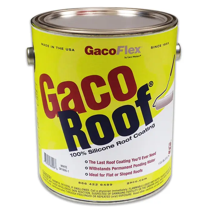 Pallet (36 ct) of 1 Gal Gaco GR1600C White GacoRoof Silicone Roof Coating VOC