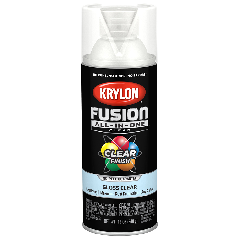 936-pack of 12 Oz Krylon K02705007 Clear Fusion All-In-One Paint & Primer Spray Paint, Gloss
