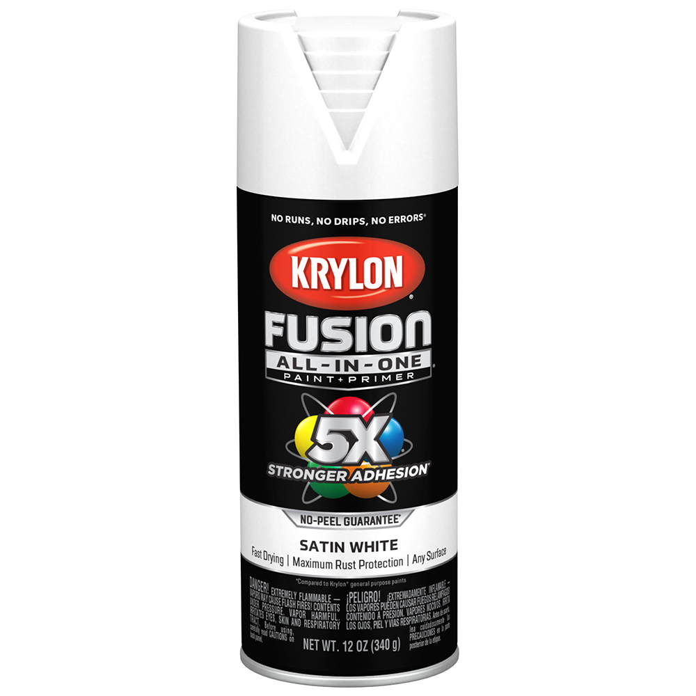 Paleta (936 ct) de 12 Oz Krylon K02753007 White Fusion Pintura e Imprimación Todo en Uno en Spray, Satinado