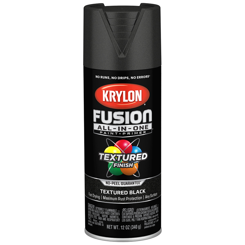 6‐Pack of 12 Oz Krylon K02776007 Black Fusion All‐In‐One Paint & Primer Spray Paint, Textured