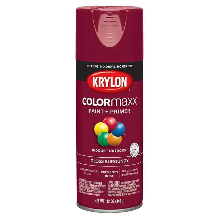 Pallet (936 ct) of 12 Oz Krylon K05508007 COLORmaxx Burgundy Paint & Primer Spray Paint, Gloss