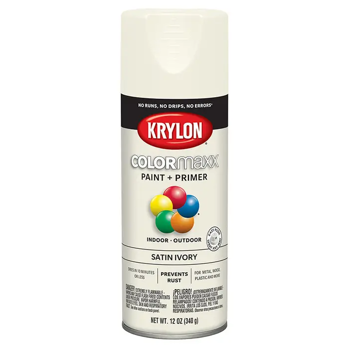 Pallet (936 ct) of 12 Oz Krylon K05567007 COLORmaxx Ivory Paint & Primer Spray Paint, Satin