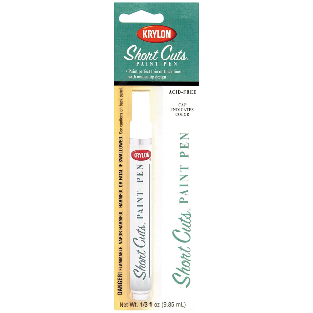 0.33 Oz Krylon KSCP913 White Short Cuts Craft And Hobby Paint Pen, Gloss