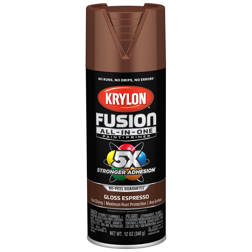 6‐Pack of 12 Oz Krylon K02707007 Fusion All‐In‐One Espresso Paint & Primer Spray Paint, Gloss