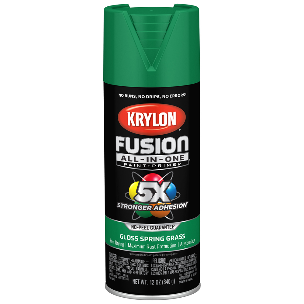 6‐Pack of 12 Oz Krylon K02724007 Spring Grass Fusion All‐In‐One Paint & Primer Spray Paint, Gloss