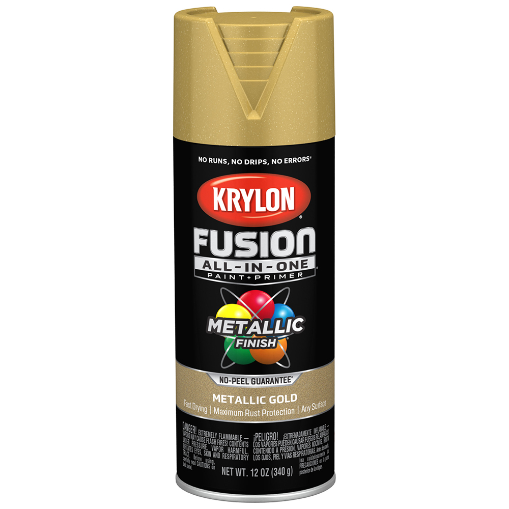 Pallet (936 ct) of 12 Oz Krylon K02770007 Gold Fusion All‐In‐One Paint & Primer Spray Paint, Metallic