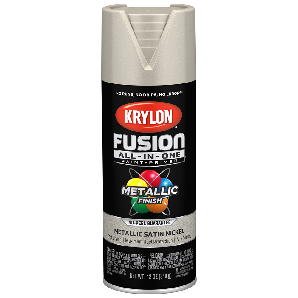 24‐Pack of 12 Oz Krylon K02772007 Fusion All‐In‐One Satin Nickel Paint & Primer Spray Paint, Metallic