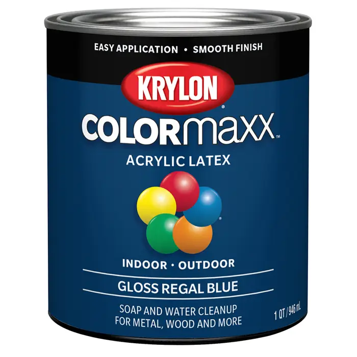 8‐Pack of 1 Qt Krylon K05646007 Regal Blue COLORmaxx Paint & Primer, Gloss