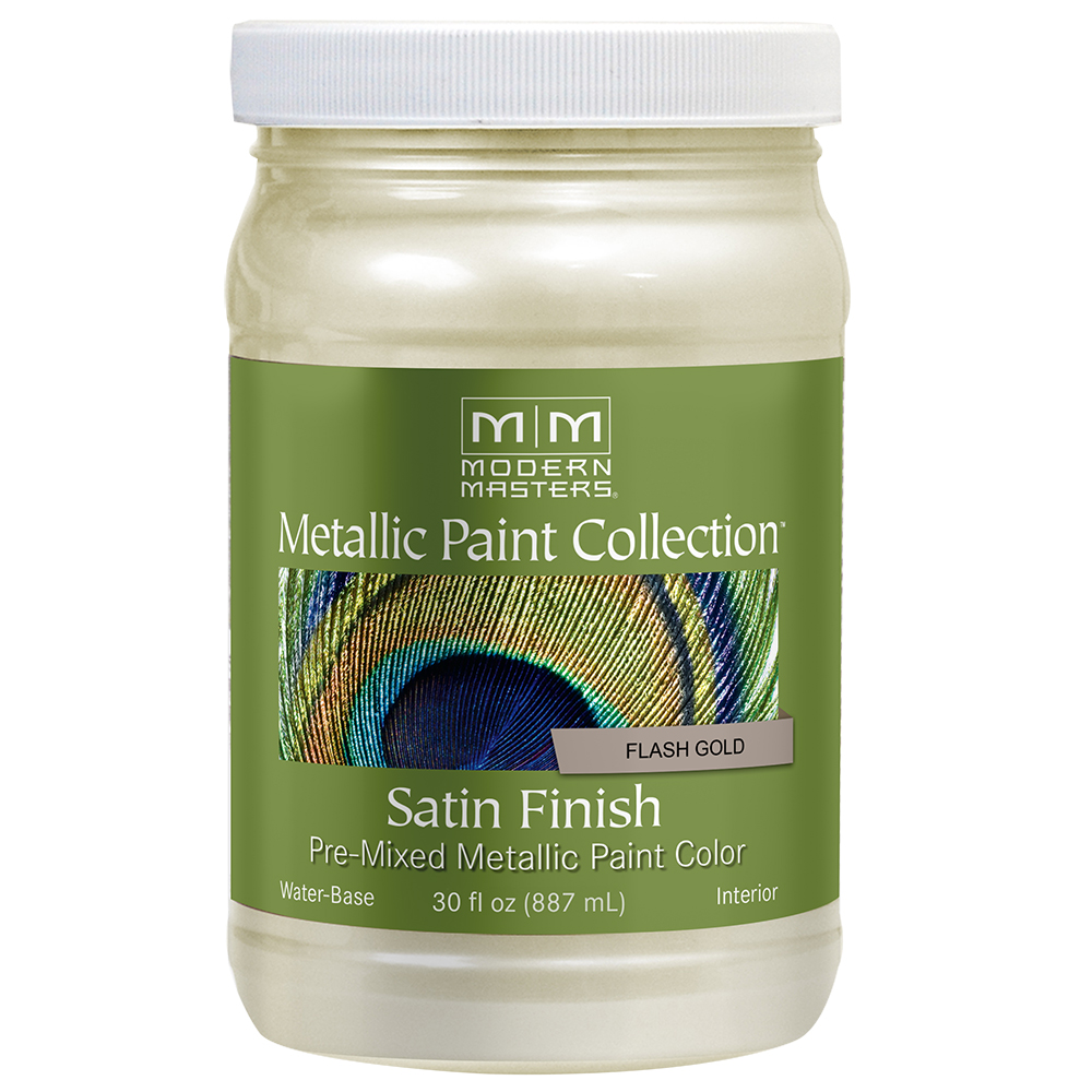 Qt Modern Masters ME164 Flash Gold Metallic Paint Collection, Satin Water‐Based Decorative Metallic Paint