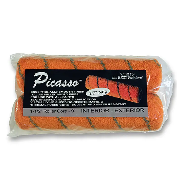 9” x 1/2” Nap Proform PIC‐ROL‐1/2‐2PK Picasso Microfiber Roller Cover 2‐Pack