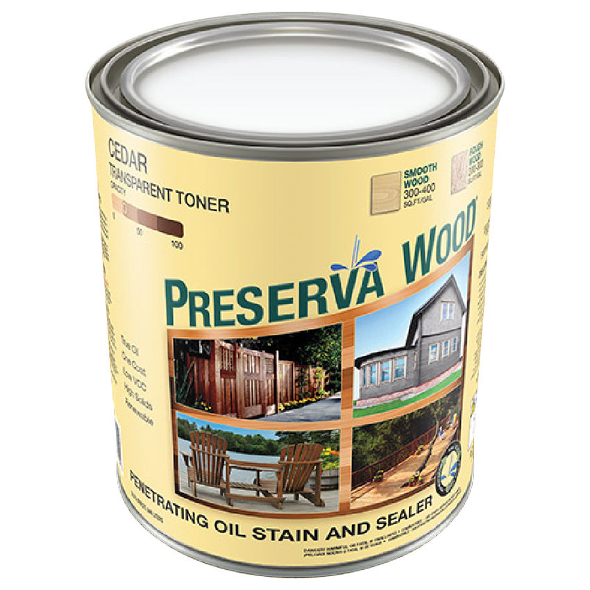 Qt Preserva Products, Ltd. 42514 Cedar Preserva Wood Transparent Preserve and Protect Stain and Sealer