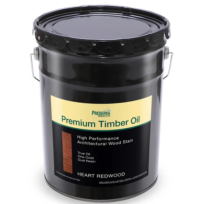 Pallet (36 ct) of 5 Gal Preserva Products, Ltd. 70504 Heart Redwood Premium Timber Oil High Performance Architectural Wood Stain