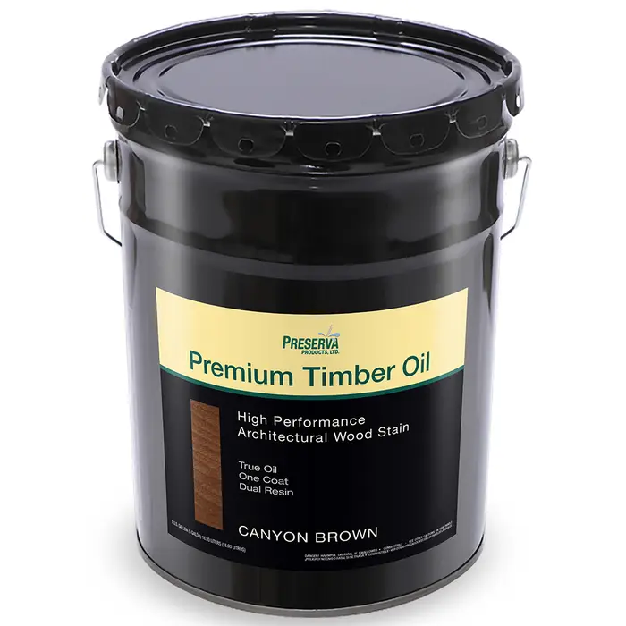 Pallet (36 ct) of 5 Gal Preserva Products, Ltd. 70505 Canyon Brown Premium Timber Oil High Performance Architectural Wood Stain