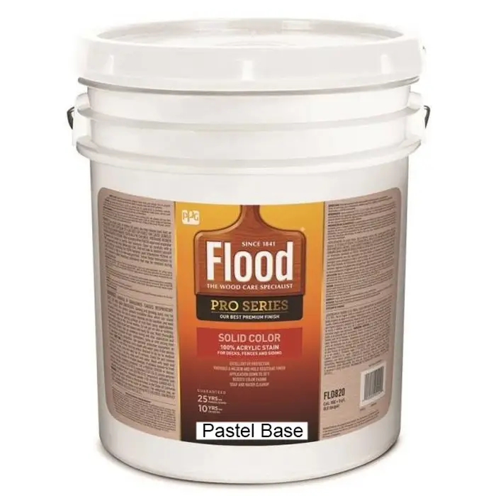 Pallet (36 ct) of 5 Gal Flood FLD820 Pastel Base Pro Series Solid Color Acrylic Stain