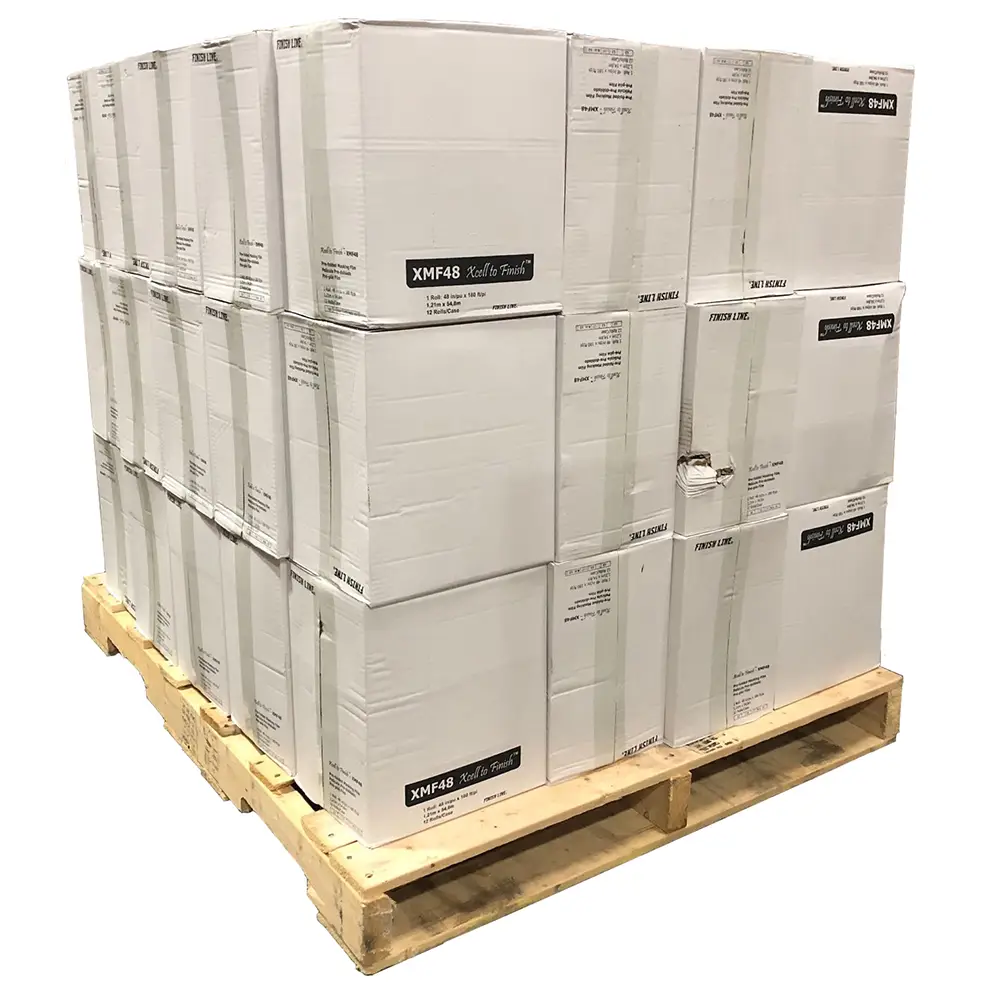 Pallet (648‐Rolls) of 48” x 180’ IPS Industries XMF48 Finish Line Pre‐Folded Masking Film