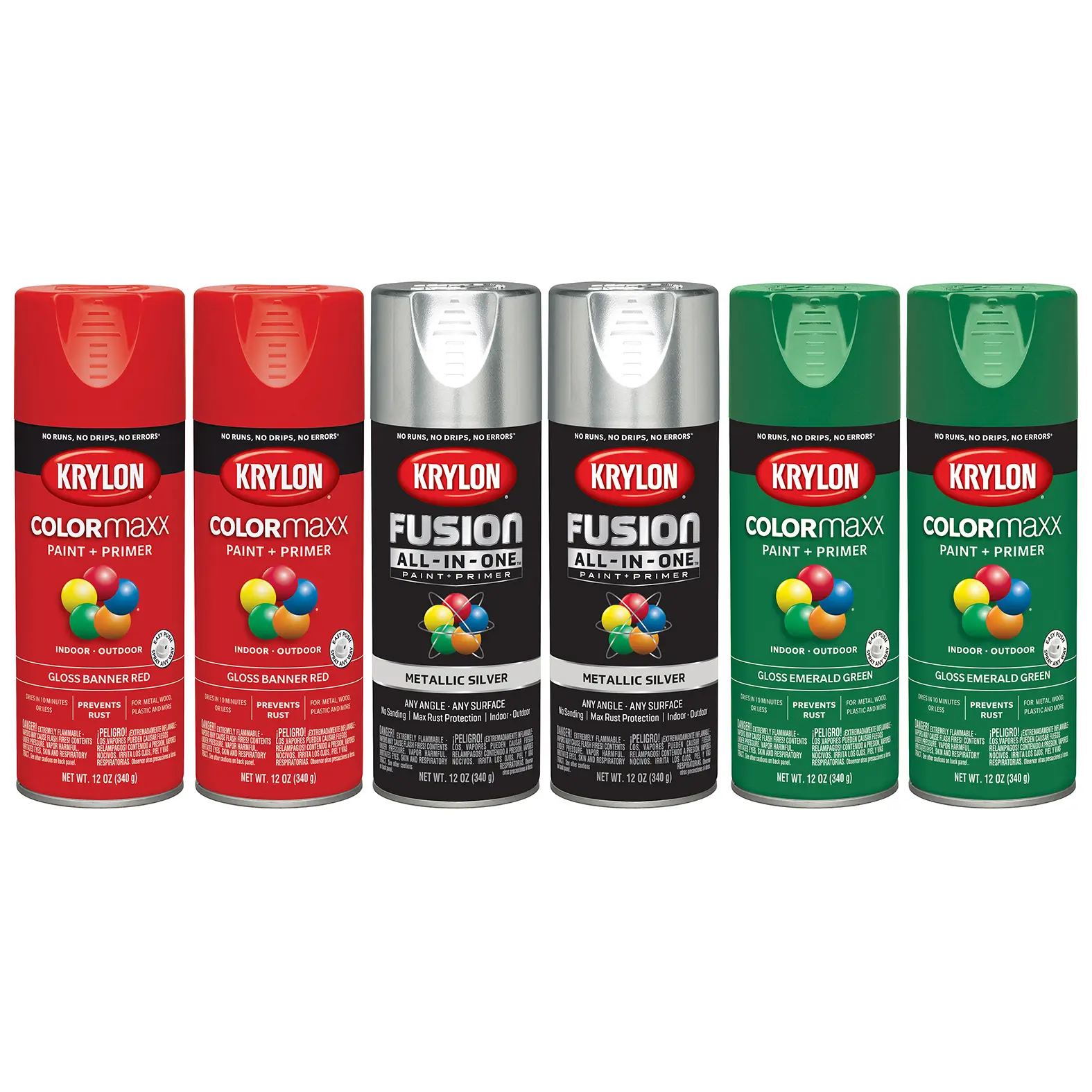 Holiday Spray Paint Kit - Red Green and Silver, image size:1575x1575