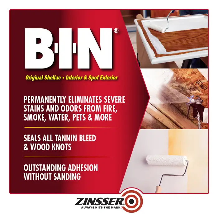 16-Pack of 5 Gal Zinsser 00900 White B-I-N Shellac-Base Interior/Exterior Primer - Image 2