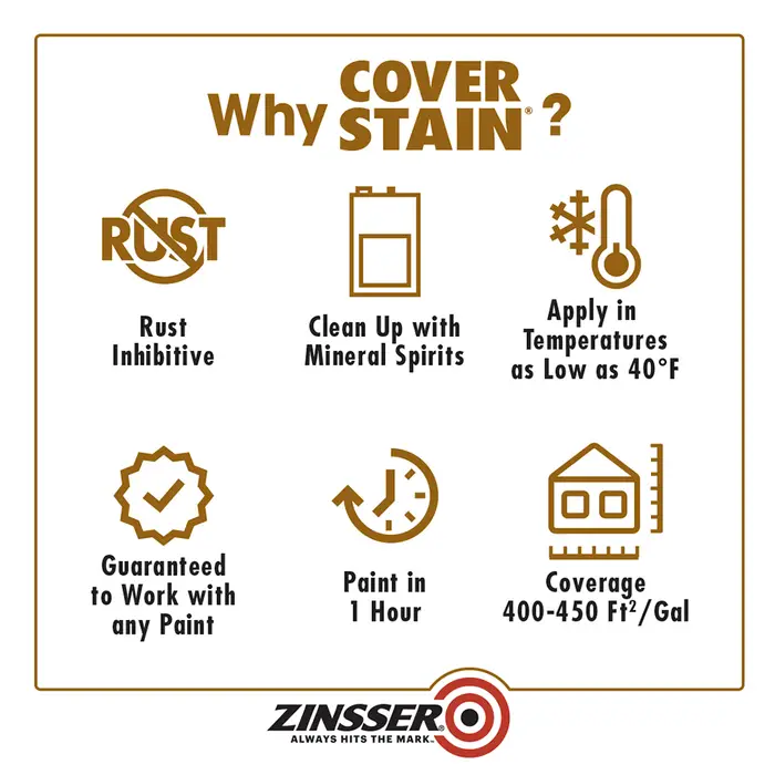 Qt Zinsser 03504 White Zinsser, Cover‐Stain Oil‐Based Stain Blocker, 450 VOC - Image 5