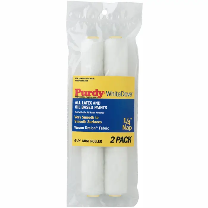 Pallet (300, 2‐Packs) of 6‐1/2” x 1/4” Nap Purdy 140605060 White Dove Mini‐Roller Cover, Dralon, 2‐Pack